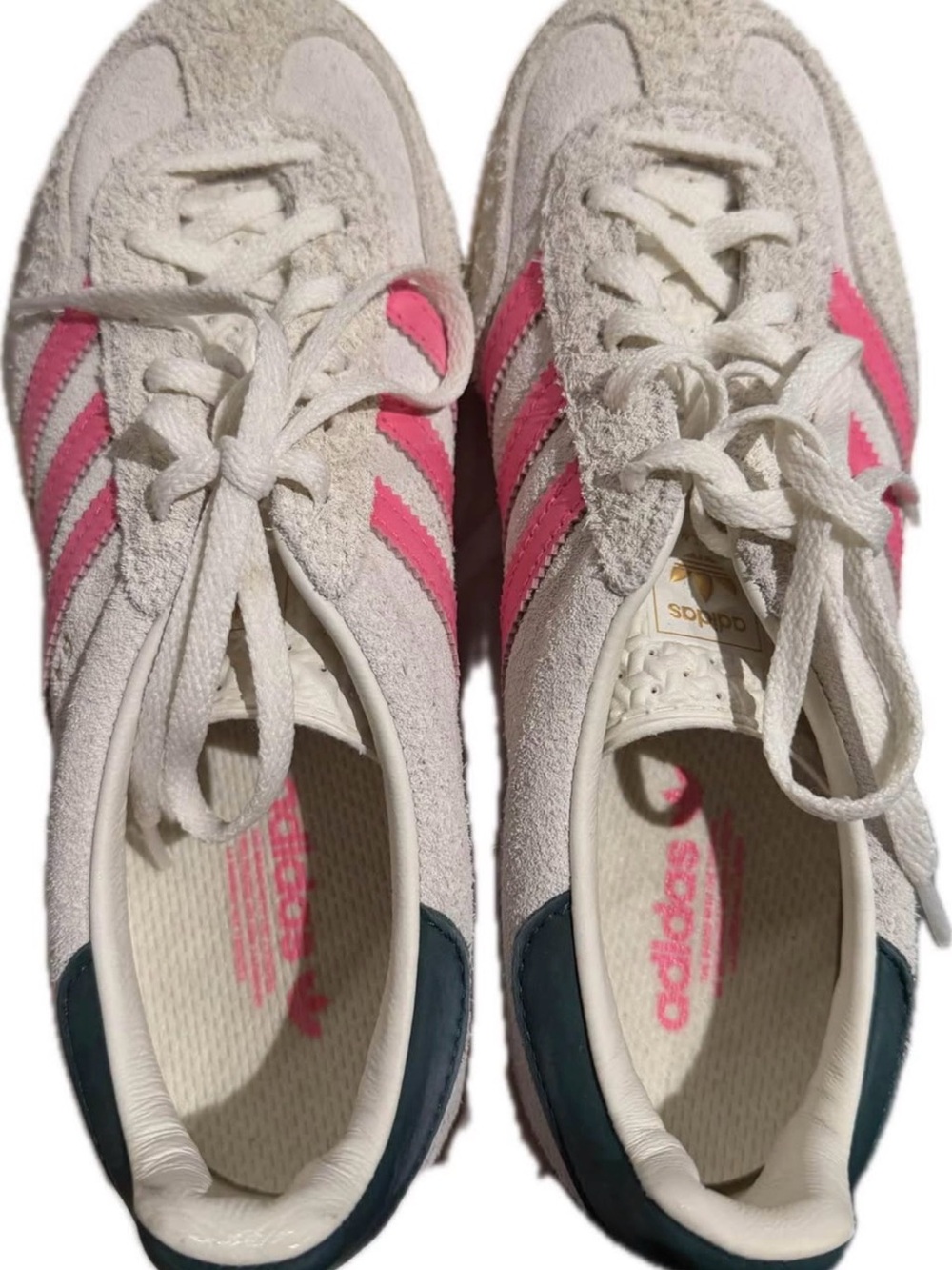 Adidas Gazelle Indoor "Off White Lucid Pink" tennis shoes sneakers - Picture 2 of 4